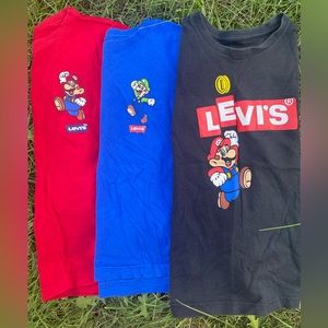 LEVI'S® X SUPER MARIO GRAPHIC TEE SHIRT Sz Small (3 crew neck shirts)
